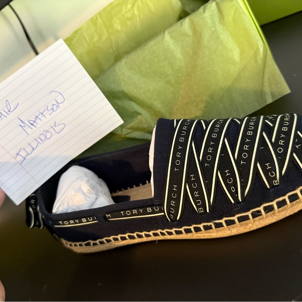 Tory Burch Navy Espadrilles